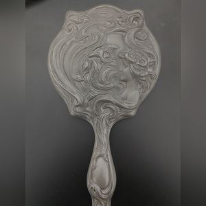 Vintage Beauty Colored Mirror. Stunning Design On Back.